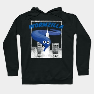 Blue Worm On A String Meme Wormzilla Retro Japanese Style Hoodie